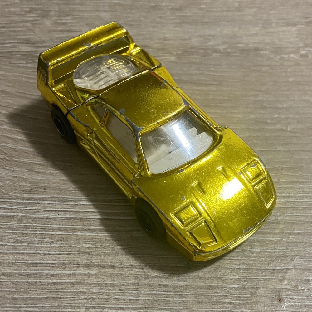 Vintage Majorette  KOOL KROMES - FERRARI F40 1:64 Diecast Yellow Chrome